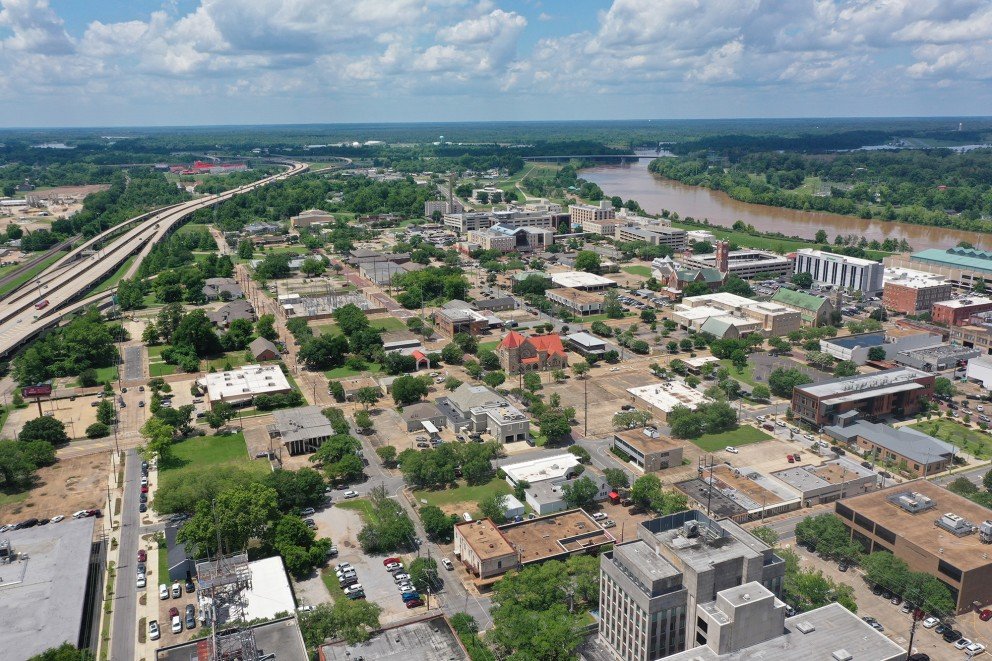 Aerial view of Baton Rouge area near Central, LA