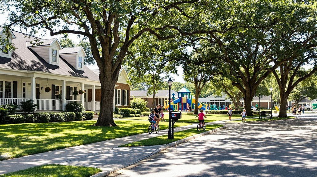 Residential neighborhood street in Denham Springs, LA