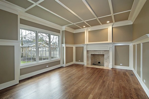 Crown molding and finish carpentry in a Baton Rouge living room