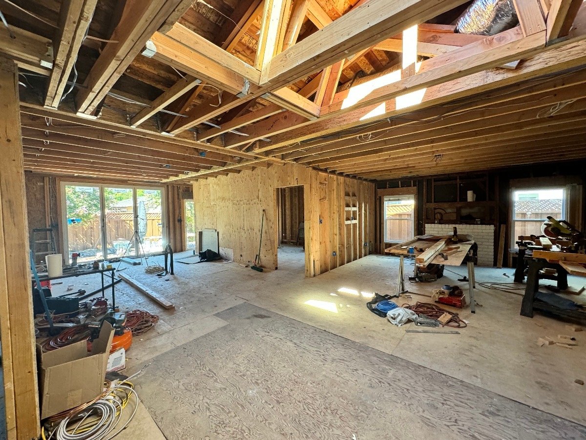 Whole home renovation construction in progress in Baton Rouge